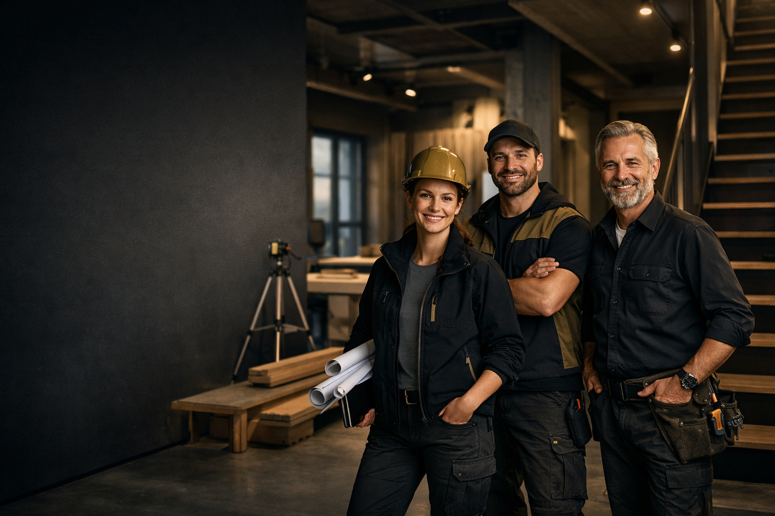 Handwerksteam bei der Projektplanung